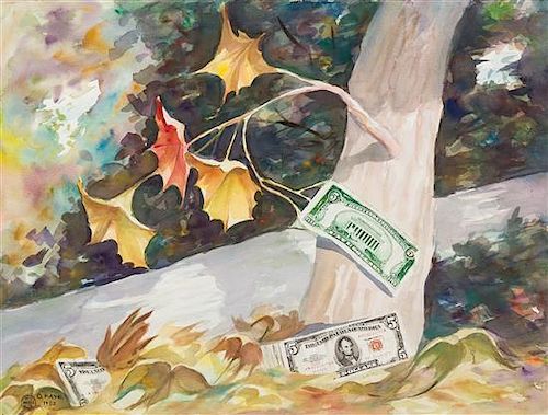 Otis Kaye, (American, 1885-1974), Money Grows on Trees, 1953