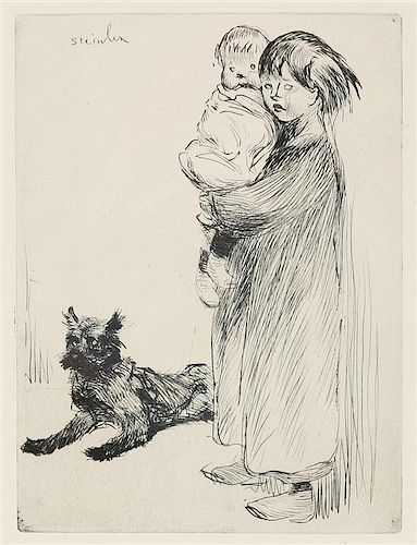 * Theophile Alexandre Steinlen, (French/Swiss, 1859-1923), La grande soeur (The Big Sister), 1913
