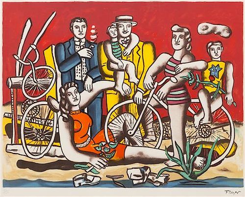 * After Fernand Leger, (French, 1881-1955), Les Loisirs sur fond Rouge