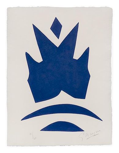 Georges Braque, (French, 1882-1963), Untitled (from Si je mourais la-bas by Guillaime Apollinaire), 1962