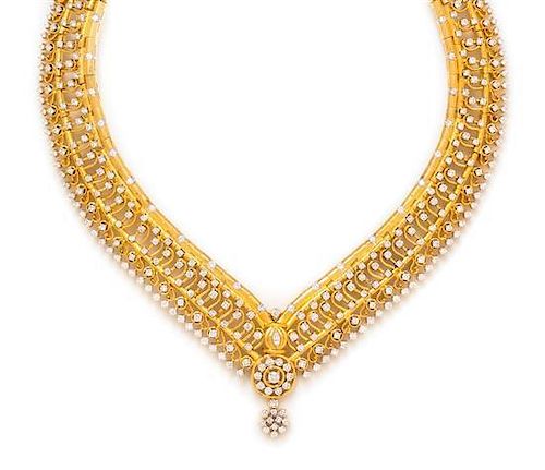 A Yellow Gold and Diamond Necklace, 102.50 dwts.