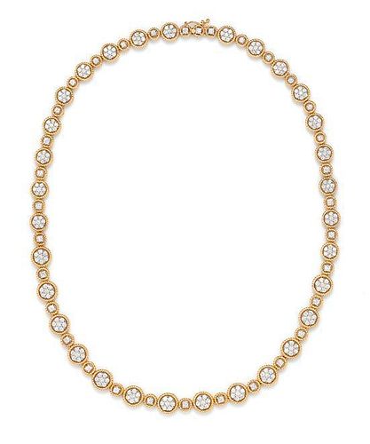 An 18 Karat Yellow Gold and Diamond Necklace, 29.00 dwts.