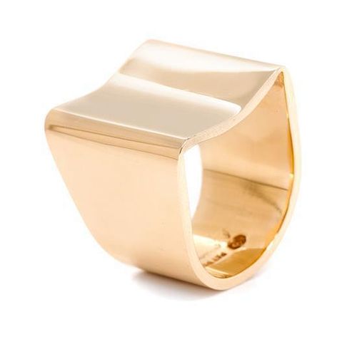 A 14 Karat Yellow Gold Modernist Ring, 11.20 dwts.