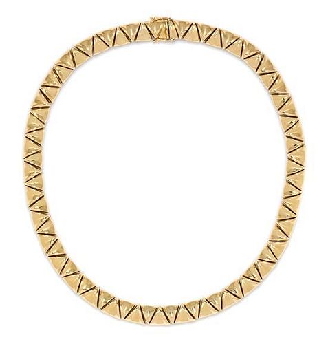 * A 14 Karat Yellow Gold Collar Necklace, Chiampesan, 31.80 dwts.