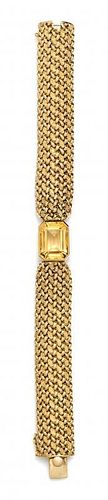* A 14 Karat Yellow Gold and Citrine Bracelet, 33.10 dwts.