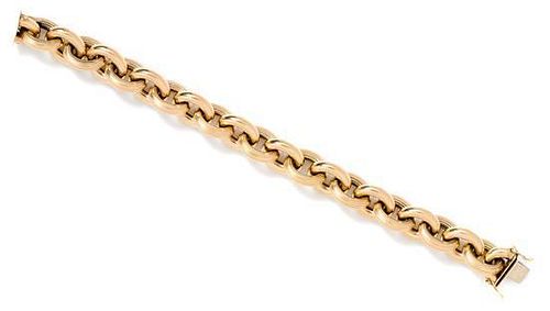 A 14 Karat Yellow Gold Chain Bracelet, Italian, 26.90 dwts.