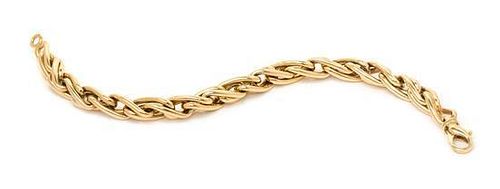 A 14 Karat Yellow Gold Bracelet, Italian, 29.70 dwts.