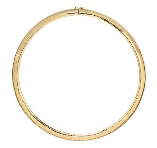 A Yellow Gold Omega Necklace, 31.40 dwts.