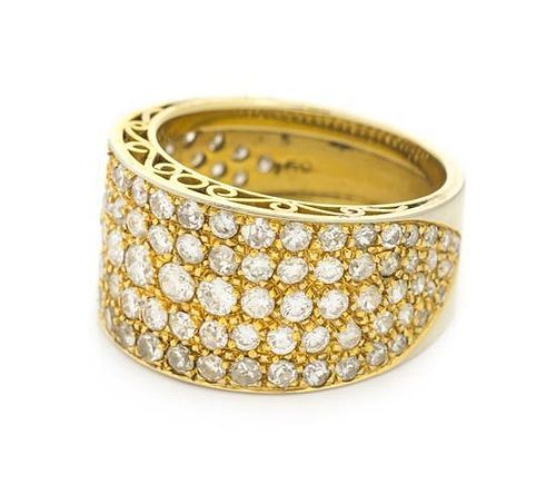 An 18 Karat Yellow Gold and Diamond Ring, 9.80 dwts.