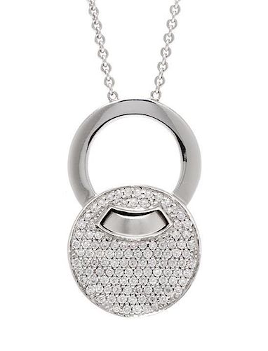 An 18 Karat White Gold and Diamond Necklace, Movado, 6.60 dwts.