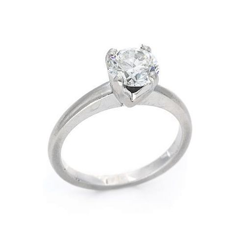 * A Platinum and Diamond Solitaire Ring, 2.80 dwts.