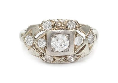 A White Gold and Diamond Ring, 1.80 dwts.