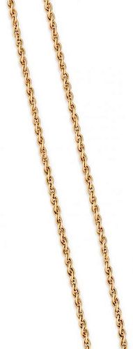 * A 14 Karat Yellow Gold Textured Link Necklace, 11.00 dwts.