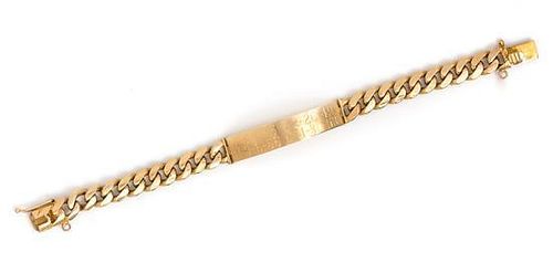 An 18 Karat Yellow gold ID Bracelet, 38.50 dwts.