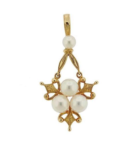 Mikimoto 14K Gold Pearl Pendant