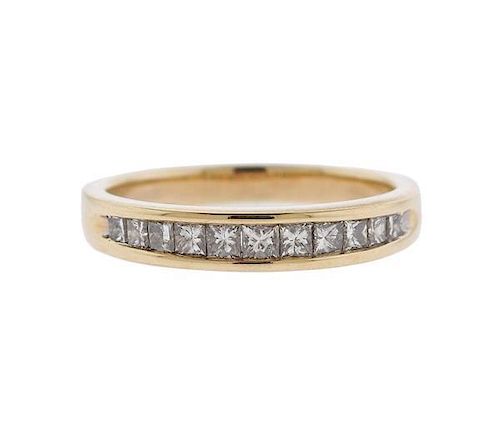 14k Gold Princess Cut Diamond Half Band Ring