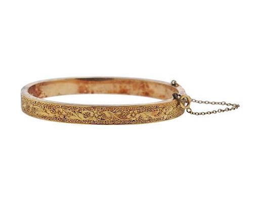 Antique 18k Gold Bangle Bracelet