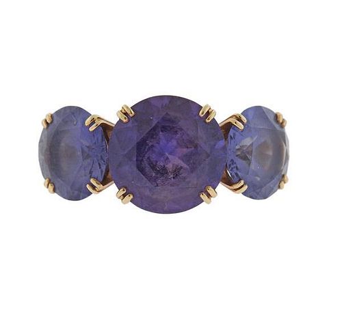 14k Gold Purple Gemstone Ring
