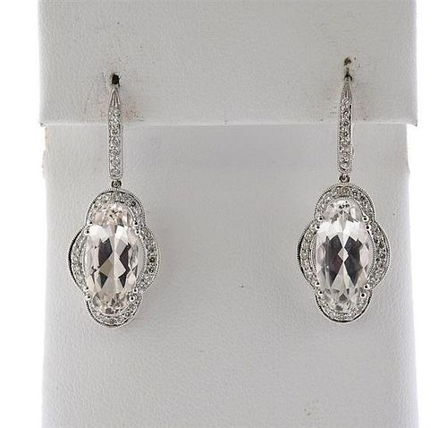 Dove&#39;s 18k Gold Diamond Crystal Drop Earrings