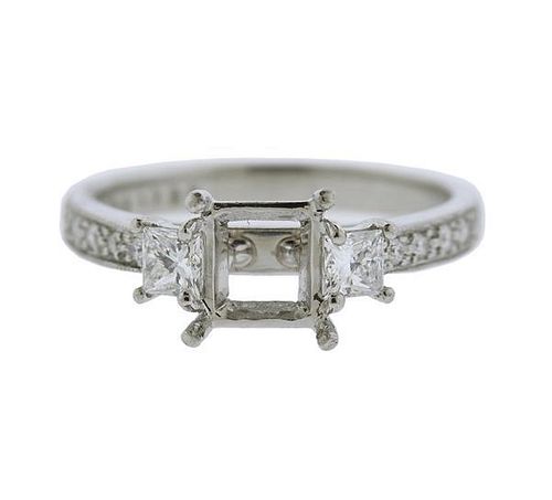 Martin Flyer Platinum Diamond Engagement Ring Setting