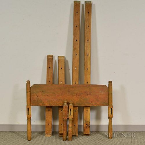 Country Maple Press Bed, 19th century, ht. 31, wd. 45 in.