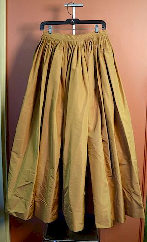 Gold colored silk long skirt