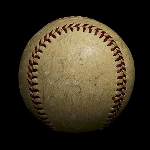 Yogi Berra, Joe DiMaggio, Phil Rizzuto, Vic Raschi Signed Baseball, PSA/DNA Authentication