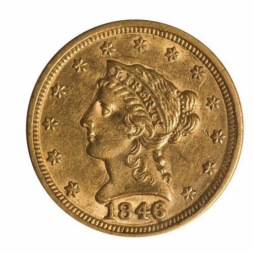 1846 U.S. $2.50 Quarter Eagle AV 55+