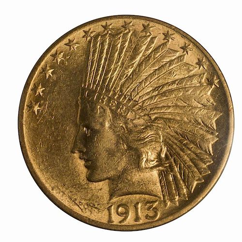 1913 U.S. $10.00 Eagle, Indian Head AV +
