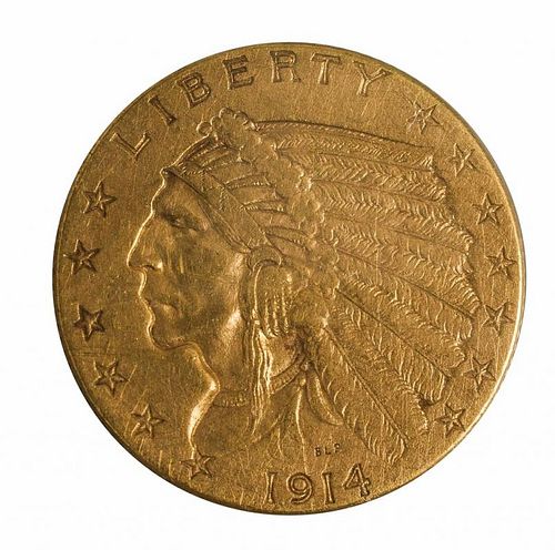 1914 U.S. $2.50 Quarter Eagle, Indian Head EF+