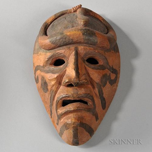 Cherokee Carved Wood Rattlesnake Warrior Mask