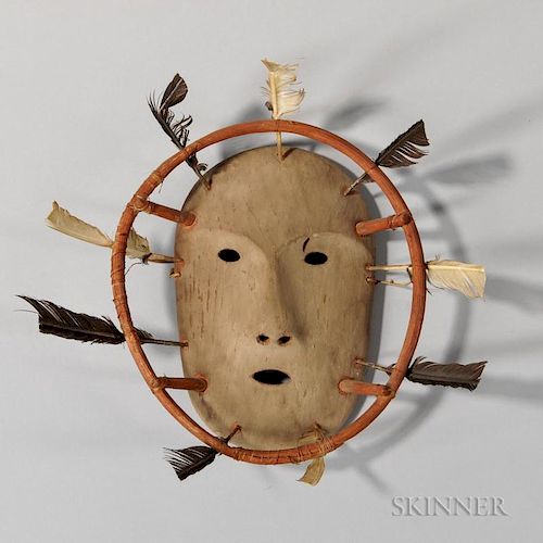 Eskimo Carved and Painted Wood Mask