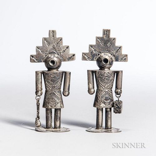Navajo Silver Salt and Pepper Shakers