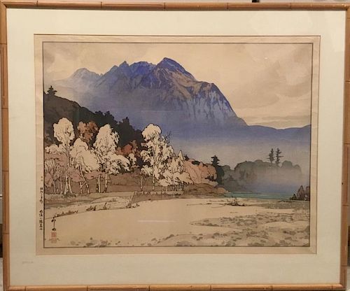 Japanese Art Woodblock Print Shin Hanga Mountains "Hodakayama" YOSHIDA HIROSHI