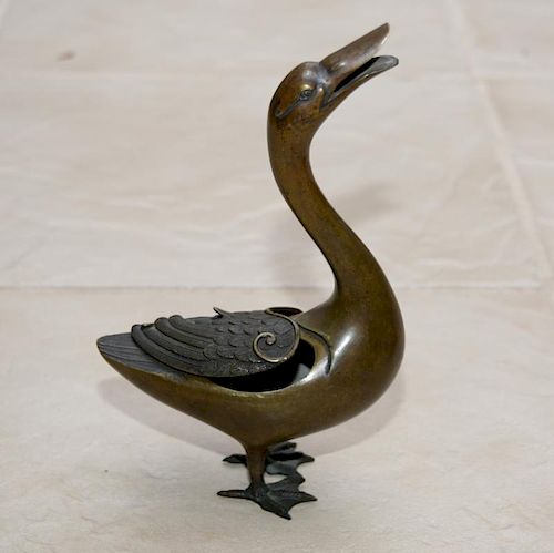 Bronze Goose Censer,Japan, Maiji Period