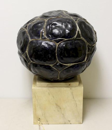 Vintage Cobalt Turtleback and Cobalt Glass Globe