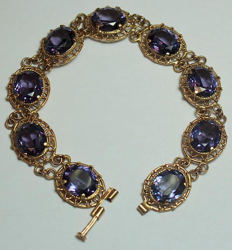 JEWELRY. 14kt Rose Gold and Synthetic Alexandrite