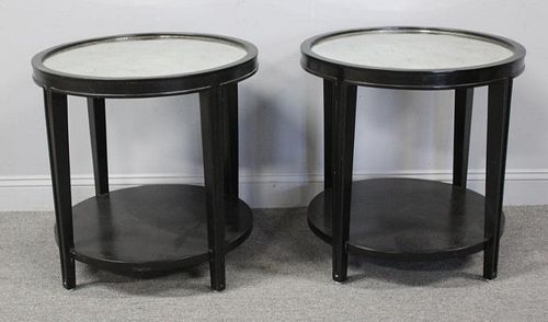 Pair of Contemporary Lacquered and Mirror Top