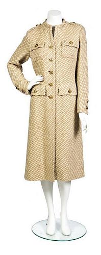 A Chanel Couture Beige and Cream Tweed Coat,