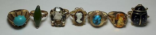 JEWELRY. Assorted Gold Ring Grouping.