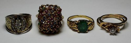 JEWELRY. Assorted Gold Ring Grouping.