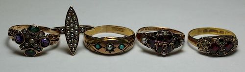 JEWELRY. Antique Grouping of Rings with Seed Pearl