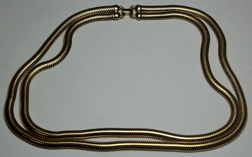 JEWELRY. Retro/Vintage 14kt Gold Double Chain