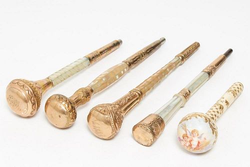 Victorian Parasol Handles, Gold Plated