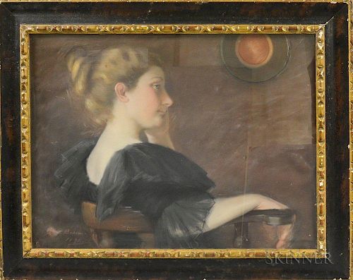 Julia Bacon (American, 1861-1901)      Profile of Young Woman in Black