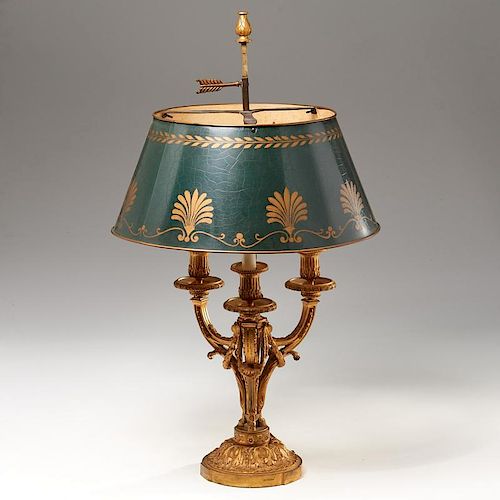 Nice Louis XVI style gilt bronze bouillotte lamp