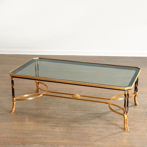 Louis XVI style bronze cocktail table