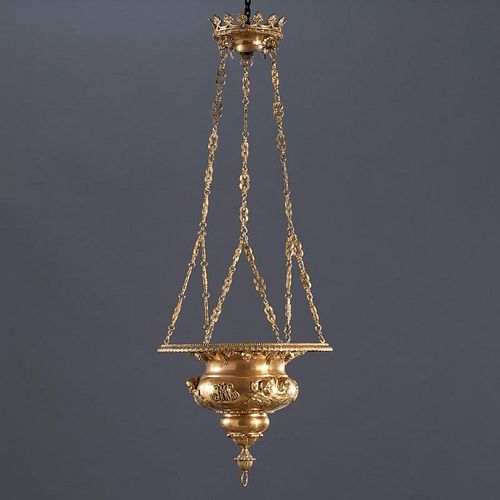 Italian Baroque style gilt bronze ceiling lantern