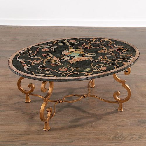 Maison Ramsay (or after) scagliola coffee table