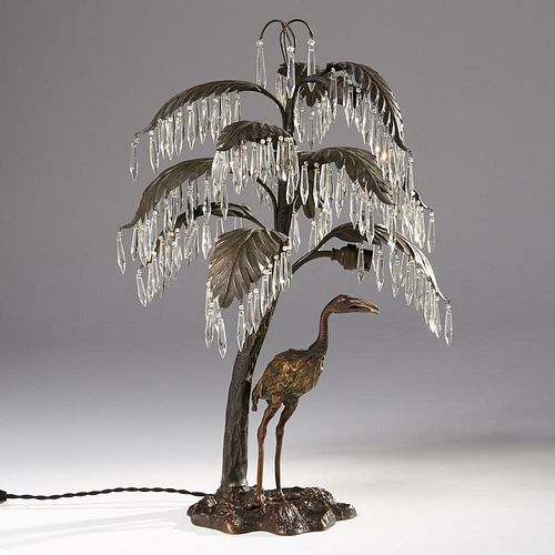 Orientalist bronze Palm Tree table lamp